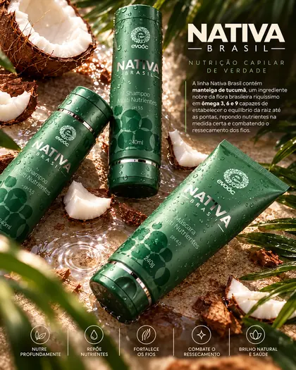 Linha Nativa Brasil da Evooc com manteiga de tucumã